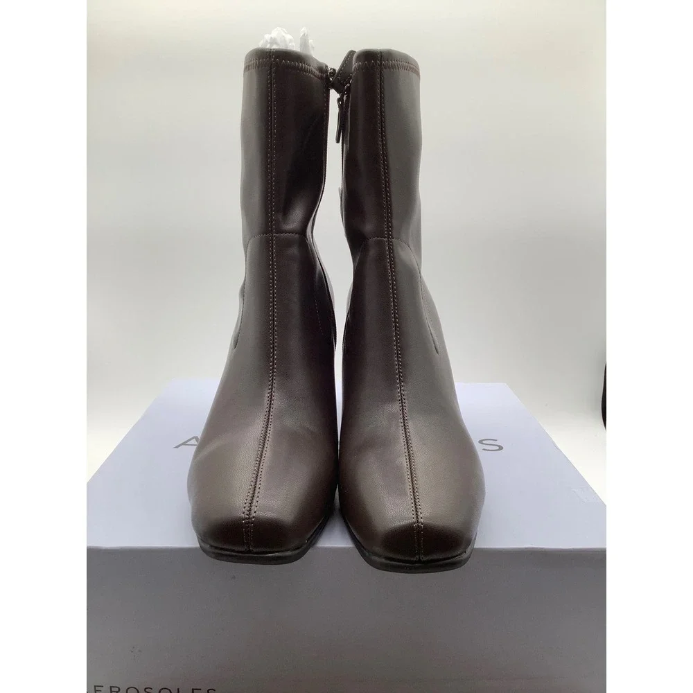 Aerosoles‎ Cinnamon Brown Square Toe Block Heel Ankle Boots A0779 Mens 11M